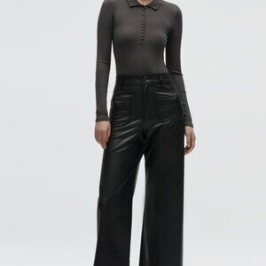 Black Faux Leather Pants